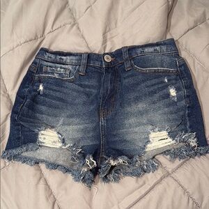 SO Blue Jean Distressed Cut-Off Shorts